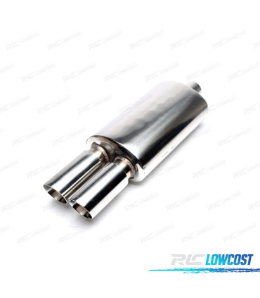 PANELA DE ESCAPE INOX UNIVERSAL DUPLA SAÍDA INCLINADA REBORDO FINO