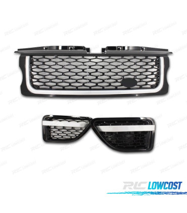 GRELHAS FRONTAIS + LATERAIS RANGE ROVER SPORT 06-09 LOOK PIANO BLACK EDITION