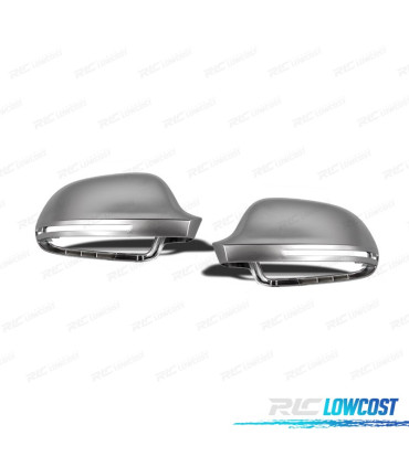 CAPAS DE ESPELHOS RETROVISORES AUDI A3 8P 08-10 ALUMINIO CROMO