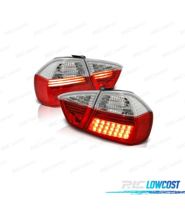 FAROLINS TRASEIROS LED PARA BMW E90 VERMELHO BRANCO