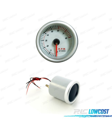 MANOMETRO TACOMETRO 8000 RPM 52MM FUNDO BRANCO