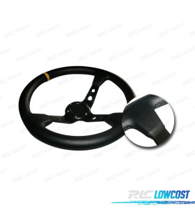 VOLANTE INVERTIDO PELE SINTÉTICA PRETA BRAÇOS PRETOS E ACENTO AMARELO WRC3