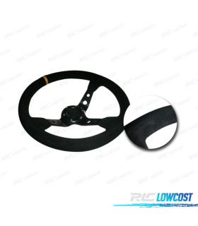 VOLANTE TIPO OMP PRETO PRETO CAMURÇA INVERTIDO