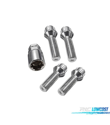 KIT CONJUNTO PERNOS SEGURANÇA ANTI-ROUBO 12X125 COMPRIDOS