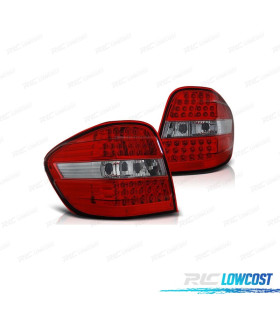 FAROLINS TRASEIROS LED PARA MERCEDES ML W164 05-08 VERMELHO CROMADO