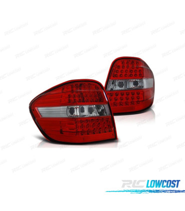 FAROLINS TRASEIROS LED PARA MERCEDES ML W164 05-08 VERMELHO CROMADO