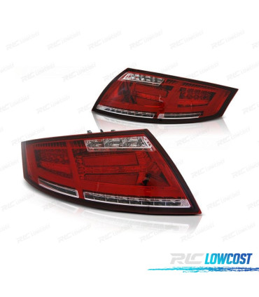 FAROLINS TRASEIROS AUDI TT LIGHT BAR 06-14 VERMELHO CROMADO