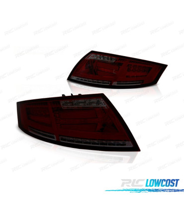 FAROLINS TRASEIROS AUDI TT 06-14 LED VERMELHO FUMADO DINAMICOS