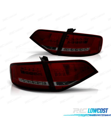 FAROLINS TRASEIROS AUDI A4 B8 07-11 LIGHT BAR VERMELHO FUMADOS