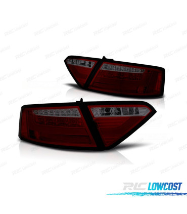 FAROLINS TRASEIROS AUDI A5 07-11 LIGHT BAR VERMELHO FUMADO