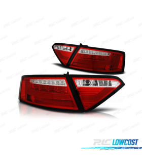 FAROLINS TRASEIROS PARA AUDI A5 07-11 LIGHT BAR VERMELHO CROMADO