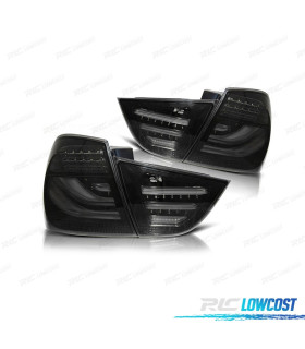 FAROLINS TRASEIROS BMW SERIE 3 E90 08-12 LIGHT BAR FUNDO PRETO FUMADO