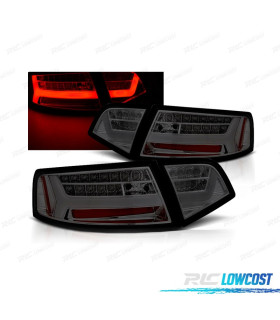 FAROLINS TRASEIROS AUDI A6 4F 08-11 LIGHT BAR FUNDO CROMADO FUMADO