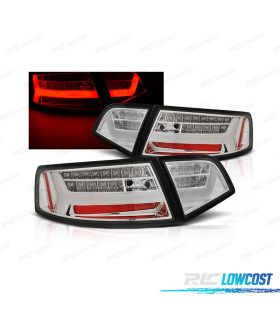 FAROLINS TRASEIROS AUDI A6 4F 08-11 LIGHT BAR FUNDO CROMADO