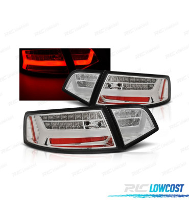 FAROLINS TRASEIROS AUDI A6 4F 08-11 LIGHT BAR FUNDO CROMADO
