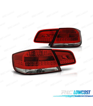 FARÓIS BMW E92 06-10 LED VERMELHO CROMADO