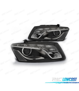 FARÓIS FRONTAIS PARA AUDI Q5 08- LUZ DIURNA FUNDO PRETO