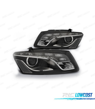 FARÓIS FRONTAIS PARA AUDI Q5 08- LUZ DIURNA FUNDO PRETO