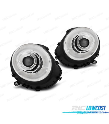 FARÓIS FRONTAIS MINI COOPER R56 R57 06-10 TUBE LIGHT FUNDO CROMADO