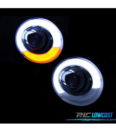 FARÓIS FRONTAIS MINI COOPER R56 R57 06-10 TUBE LIGHT FUNDO CROMADO