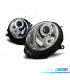FARÓIS FRONTAIS PARA MINI COOPER R56 R57 06-10 OLHOS DE ANGEL FUNDO CROMADO