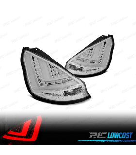 FAROLINS TRASEIROS PARA FORD FIESTA MK7 08-12 LIGHT BAR FUNDO CROMADO