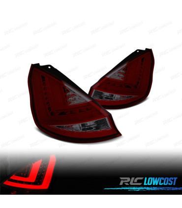 FAROLINS TRASEIROS PARA FORD FIESTA MK7 08-12 LIGHT BAR VERMELHO FUMADO