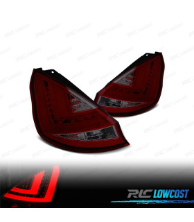 FAROLINS TRASEIROS FORD FIESTA MK7 12- LIGHT BAR VERMELHO FUMADO