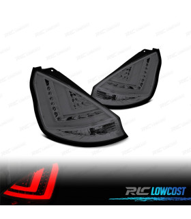 FAROLINS TRASEIROS PARA FORD FIESTA MK7 12- LIGHT BAR FUNDO CROMADO FUMADO