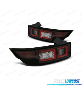 FAROLINS TRASEIROS RANGE ROVER EVOQUE 11-15 LIGHT BAR FUNDO PRETO FUMADO