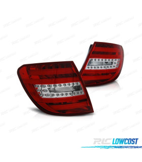 FAROLINS TRASEIROS PARA MERCEDES CLASSE C W204 KOMBI 07-11 LIGHT BAR VERMELHO CROMADO