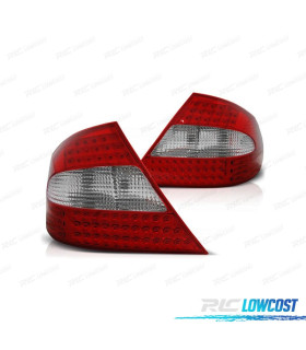 FAROLINS TRASEIROS PARA MERCEDES CLK W209 05-10 LED VERMELHO CROMADO