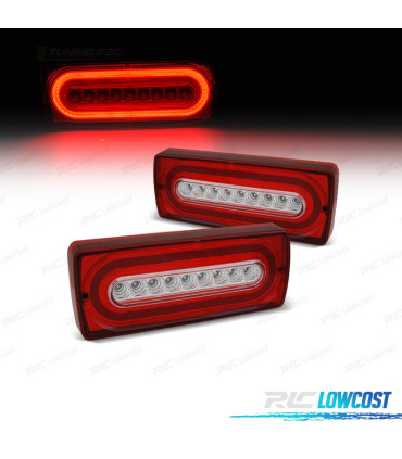 FAROLINS PARA MERCEDES CLASSE G W463 LED FUNDO VERMELHO CROMADO