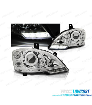 FAROIS FRONTAIS PARA MERCEDES VITO 10-14 LUZ DIURNA FUNDO CROMADO