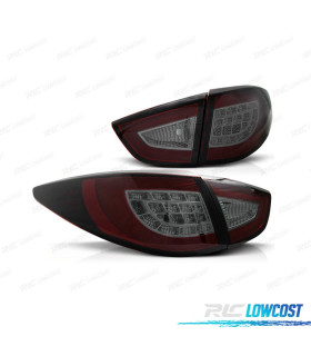 FAROLINS TRASEIROS PARA HYUNDAI IX35 10-13 LIGHT BAR FUNDO VERMELHO FUMADO