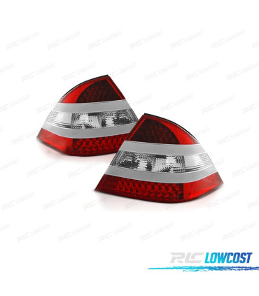 FAROLINS TRASEIROS PARA MERCEDES CLASSE S W220 02-05 LED VERMELHO CROMADO