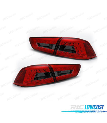 FAROLINS TRASEIROS PARA MITSUBISHI LANCER SEDAN 08- LED VERMELHOS FUMADO
