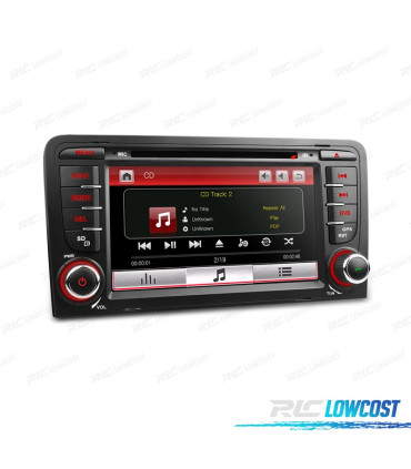 AUTO RADIO 2DIN 7" PARA AUDI A3 8P 03-12 USB GPS TACTIL HD