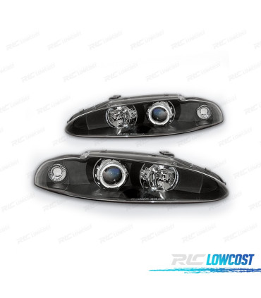 FAROIS FRONTAIS MITSUBISHI ECLIPSE 95-96 OLHOS DE ANGEL FUNDO PRETO