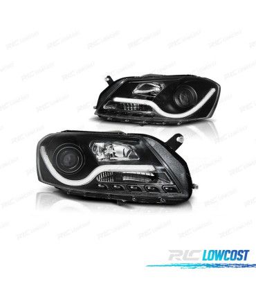 FAROIS FRONTAIS PARA VOLKSWAGEN VW PASSAT B7 10-14 TUBE LIGHT FUNDO PRETO