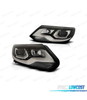 FAROIS FRONTAIS VOLKSWAGEN VW TIGUAN 11-16 LUZ DIURNA FUNDO PRETO