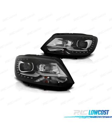 FAROIS FRONTAIS VOLKSWAGEN VW TOURAN 11-15 LUZ DIURNA FUNDO PRETO