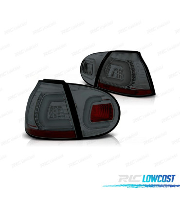 FAROLINS TRASEIROS VOLKSWAGEN VW GOLF 5 03-08 LIGHTBAR FONDO CROMADO FUMADO