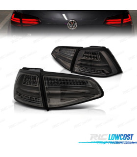 FAROLINS TRASEIROS PARA VOLKSWAGEN VW GOLF 7 12-17 LIGHTBAR CROMADO FUMADO LED