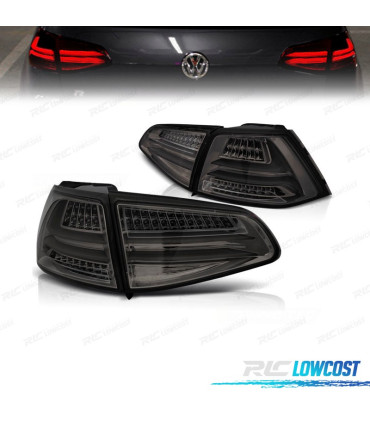 FAROLINS TRASEIROS PARA VOLKSWAGEN VW GOLF 7 12-17 LIGHTBAR CROMADO FUMADO LED