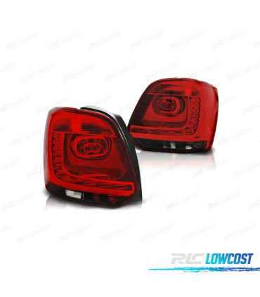 FAROLINS TRASEIROS VOLKSWAGEN VW POLO 6R 09-14 LED FUNDO VERMELHO FUMADO
