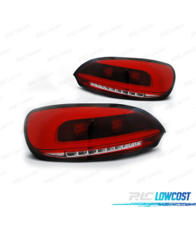 FAROLINS TRASEIROS CARDNA LED PARA VOLKSWAGEN VW SCIROCCO 08-14 LIGHT BAR VERMENHO CROMADO
