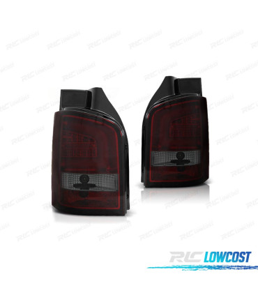 FAROLINS TRASEIROS VOLKSWAGEN VW T5 1P 03-09 LIGHT BAR VERMELHO FUMADO