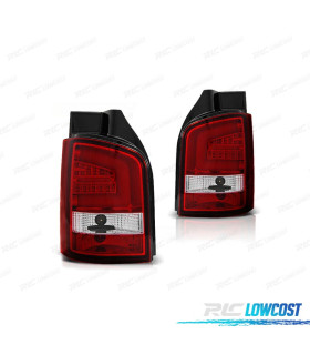 FAROLINS TRASEIROS VOLKSWAGEN VW T5 1P 03-09 LIGHT BAR VERMELHO CROMADO