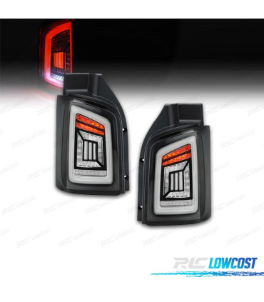 FAROLINS TRASEIROS PARA VOLKSWAGEN VW T5 1P 03-09 LIGHT BAR DINAMIC FUNDO PRETO FUMADO